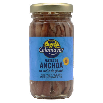 FILETES DE ANCHOA EN ACEITE VEGETAL TR-100/55 GR ESCURRIDO
