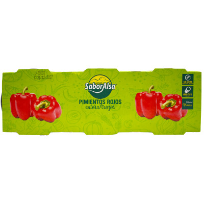 Pimiento Rojo Entero/Trozos Pack 3 Saboralsa