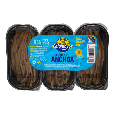 FILETES DE ANCHOA ACEITE VEGETAL TRIPACK 75 GR ESCURRIDO (EASY PEEL)
