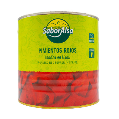 Pimiento Rojo Morrón Asado Tiras 3kg Saboralsa