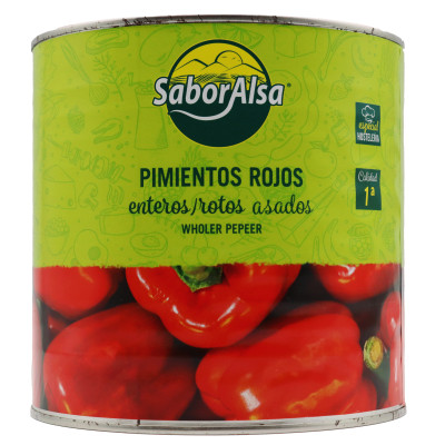 Pimiento Rojo Morrón Entero Asado 3Kg Saboralsa