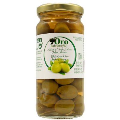 Aceituna Verde Entera Tarro 250g Oro Extremeño