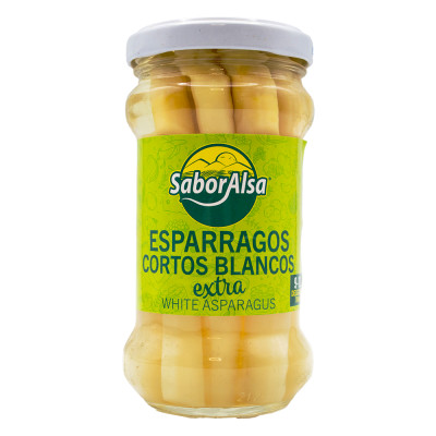 Esparragos Blancos Extra Tarro 212 180g (9/12 Unidades) Saboralsa
