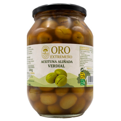 Aceituna Aliñada Verdial Barril 850g Oro Extremeño