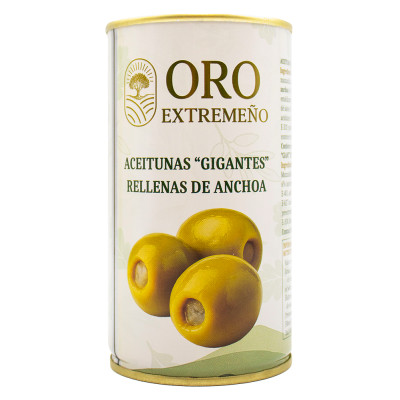 Aceituna Rellena de Anchoa Lata 350g Oro Extremeño