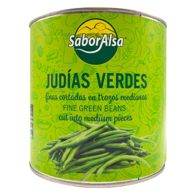 Judía Verde Fina Primera Lata 3Kg Saboralsa