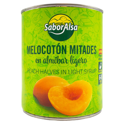 Melocotón en Almibar Mitades Extra Lata 1 Kg. (6/8)