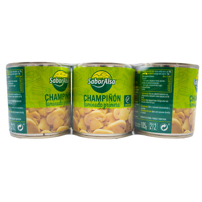 LAMINATED MUSHROOM PACK-3 185/105gr 1/4kg SABORALSA