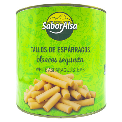 Tallos Espárrago Blancos Segunda Lata 3 Kg. (mediano)