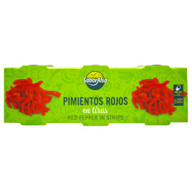 Pimiento Rojo Tiras Pack 3 Saboralsa