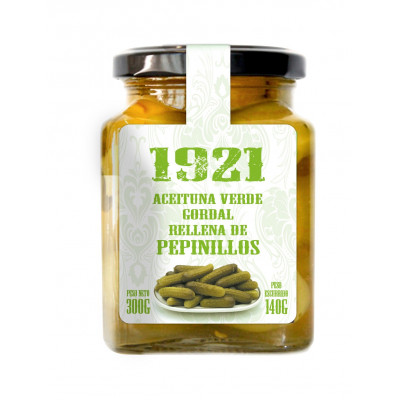 ACEITUNA VERDE GORDAL RELLENA DE PEPINILLOS 1921