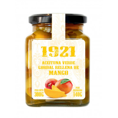 ACEITUNA VERDE GORDAL CARAMELIZADA RELLENA DE MANGO 1921
