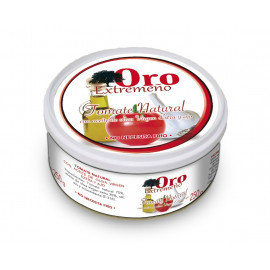 TOMATE NATURAL CON ACEITE DE OLIVA VIRGEN EXTRA Y AJO LATA 250 GR BANDEJA 6UDS