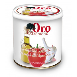 TOMATE NATURAL CON ACEITE DE OLIVA VIRGEN EXTRA Y AJO LATA 700 GR - BANDEJA 5 UDS
