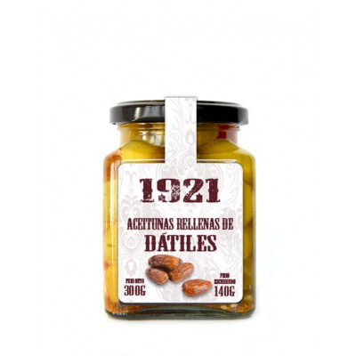 ACEITUNA VERDE GORDAL CARAMELIZADA RELLENA DE DÁTIL 1921