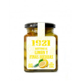 ACEITUNA VERDE HOJIBLANCA CON HUESO, LIMÓN Y FINAS HIERBAS 1921