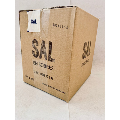 Sal fina de mesa caja 1000 sobres 1 Gr